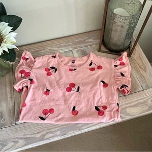 Tea Collection Cherries Ruffle Tee 🍒